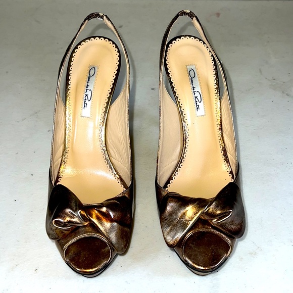 OSCAR DE LA RENTA HIGH HEEL SLINGBACK SANDALS - Picture 2 of 8